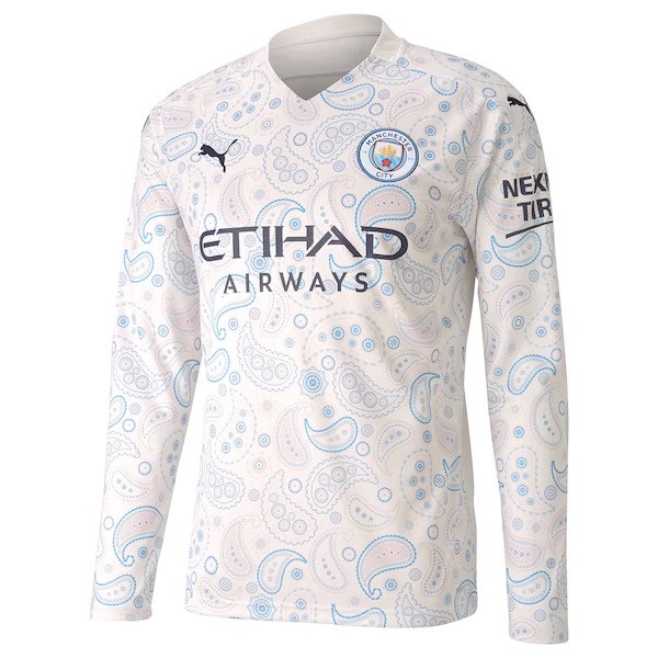 Tailandia Camiseta Manchester City Tercera equipo ML 2020-21 Blanco